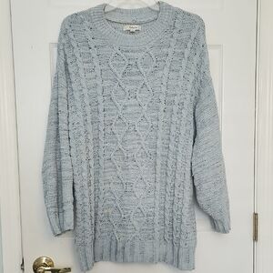 Takara Light Gray Cable Knit Sweater